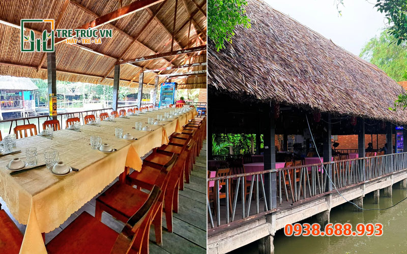 Lá dừa nước làm nhà hàng sinh thái