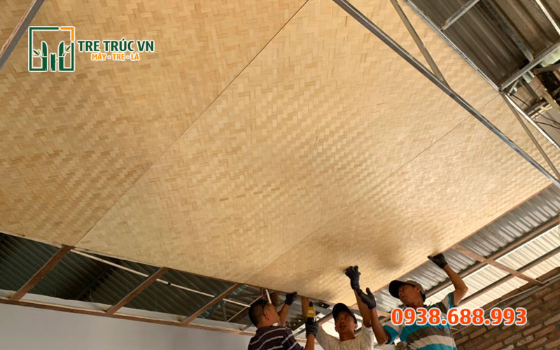 Cót Tre Ốp Tường, Ốp Trần, Xây Dựng Giá Rẻ Tại TPHCM Cót ép tre 2 lớp ốp trần nhà đẹp tự nhiên