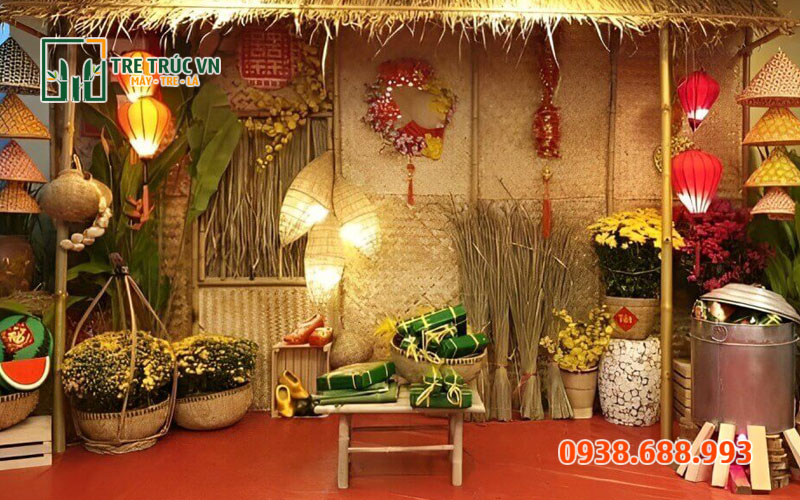 Cót Tre Ốp Tường, Ốp Trần, Xây Dựng Giá Rẻ Tại TPHCM Trang trí backdrop sự kiện bằng cót tre tự nhiên