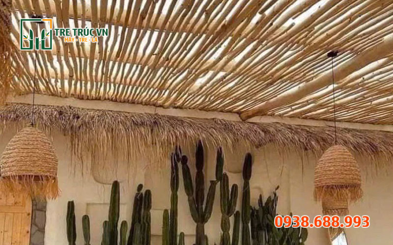 Gỗ cừ tràm lột vỏ trang trí nhà hàng
