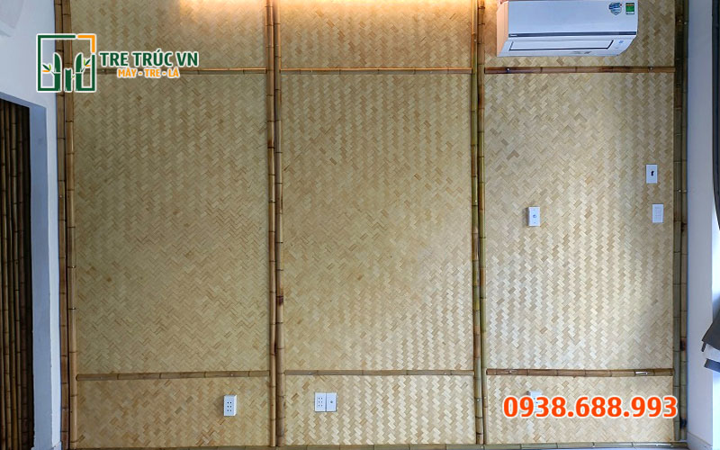 Cót Tre Ốp Tường, Ốp Trần, Xây Dựng Giá Rẻ Tại TPHCM Vách ngăn cót tre trang trí văn phòng nhà hàng
