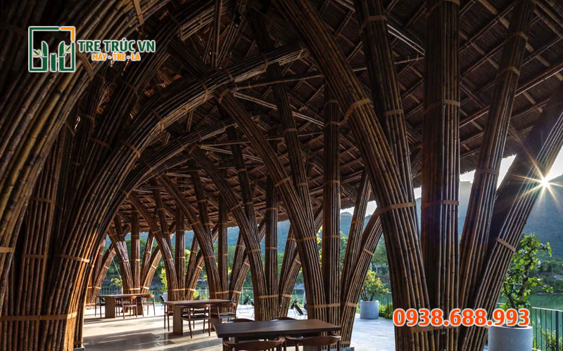 Tre Tầm Vông Nguyên Liệu — Giá Rẻ Nhất Tại TPHCM | Tre Trúc VN Tre tầm vông làm nhà tre truyền thống — bền 5-7 năm ngoài trời